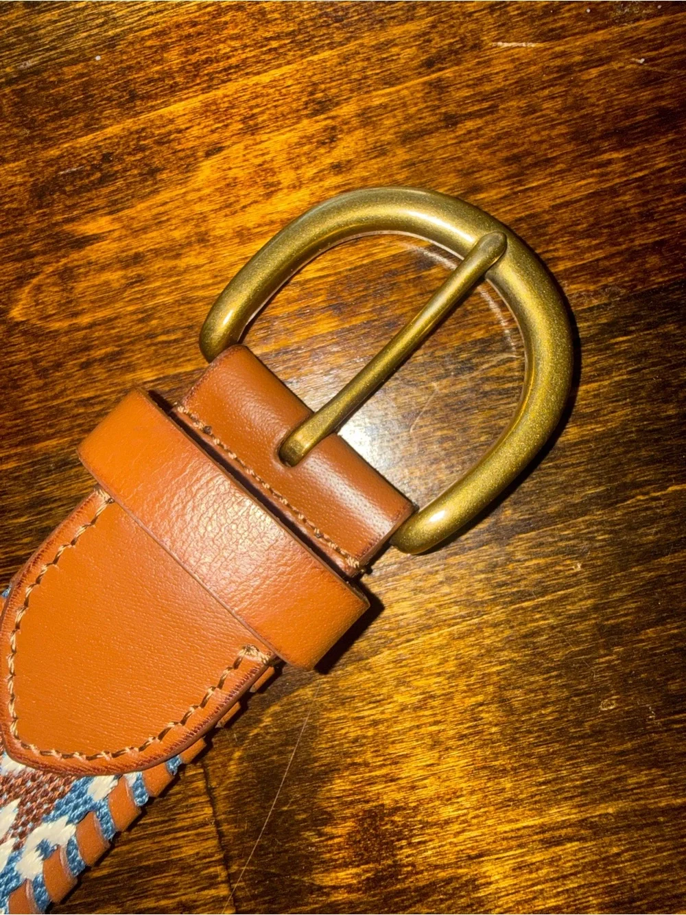American Eagle Brown Embroidered Whipstitch Belt | Cowgirl | Boho | EUC